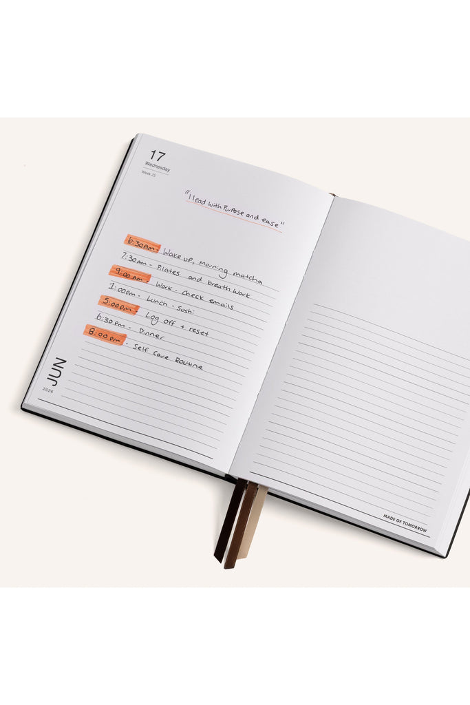 2026 | A5 Daily Diary | Faux Leather | Onyx Daily Diaries Made of Tomorrow