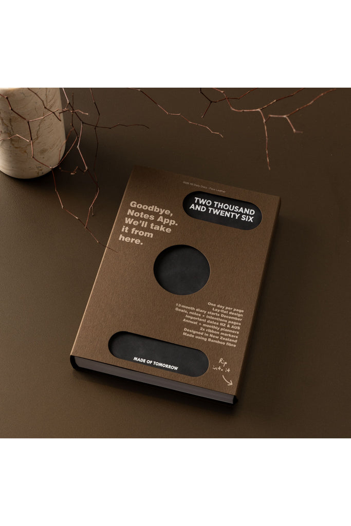 2026 | A5 Daily Diary | Faux Leather | Onyx Daily Diaries Made of Tomorrow