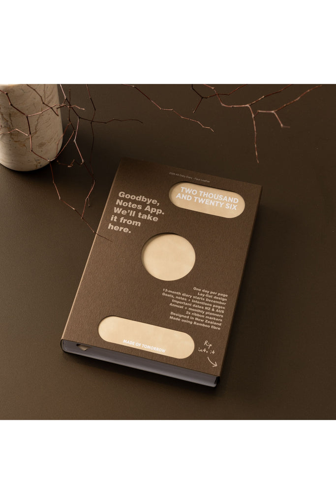 2026 | A5 Daily Diary | Faux Leather | Oat Daily Diaries Made of Tomorrow