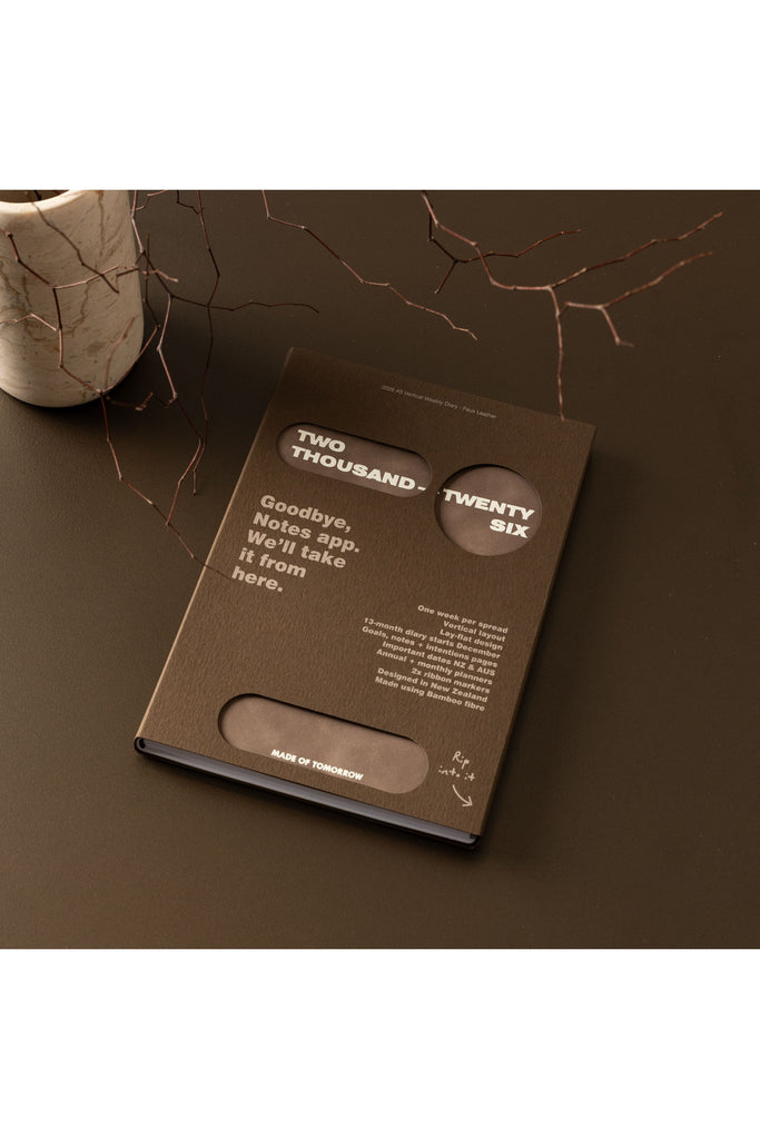 2026 | A5 Vertical Weekly Diary | Faux Leather Weekly Diaries Made of Tomorrow