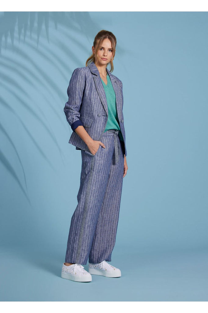 Madly Sweetly Line Out Blazer Navy Stripe