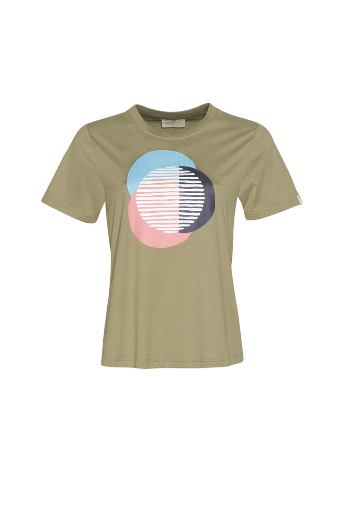 Madly Sweetly Sweet Tee Khaki Circle