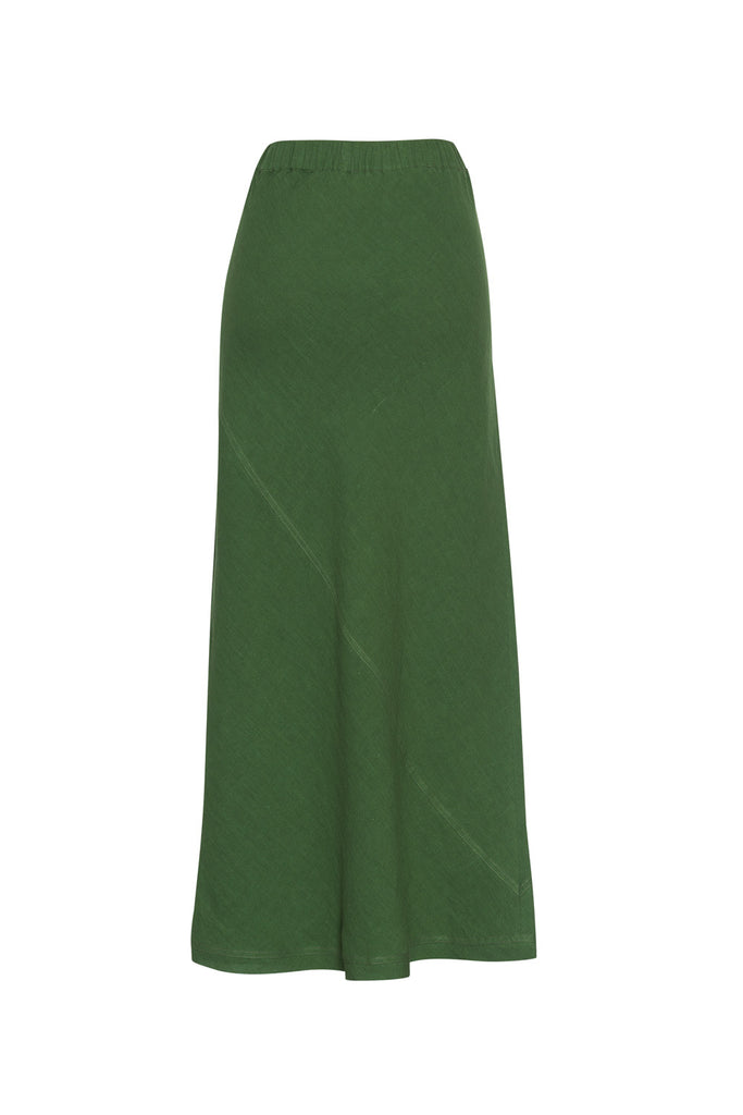 Madly Sweetly Echo Skirt Bottle Green Boas Cut linen