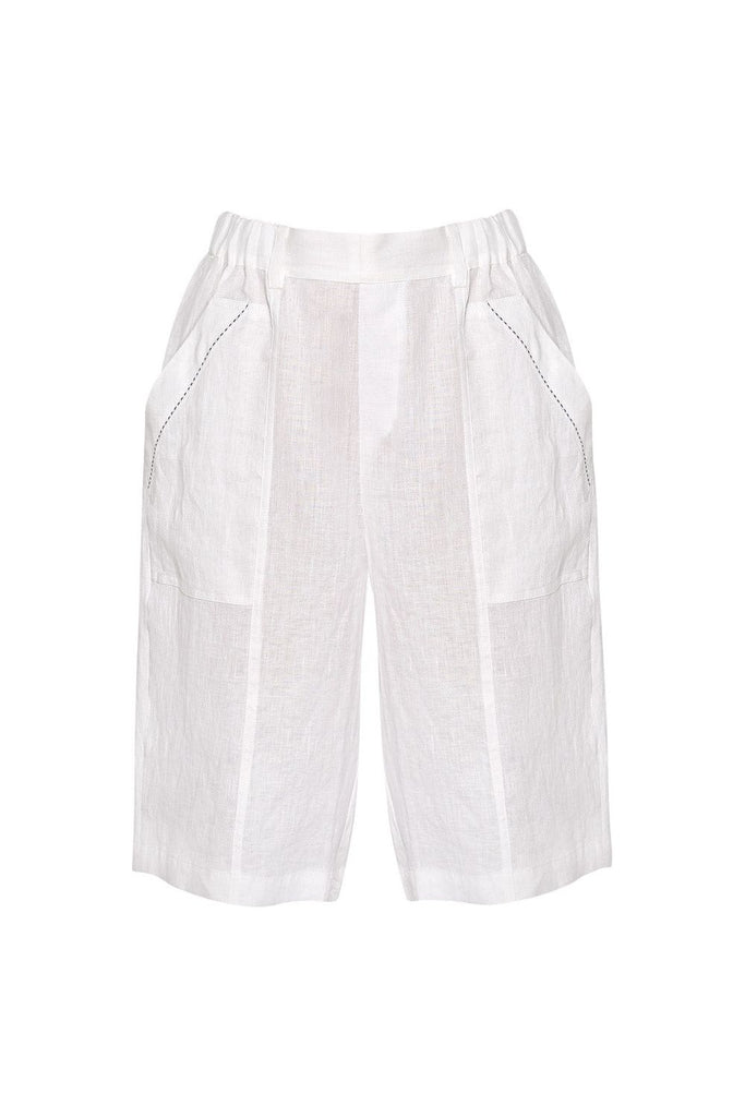 Madly Sweetly Coast Shorts White Linen front