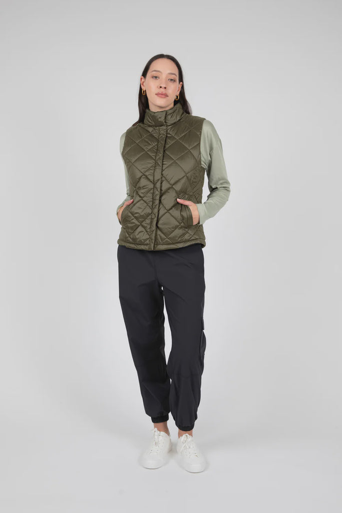 Marlow Alpine Quilted Vest Dark Olive