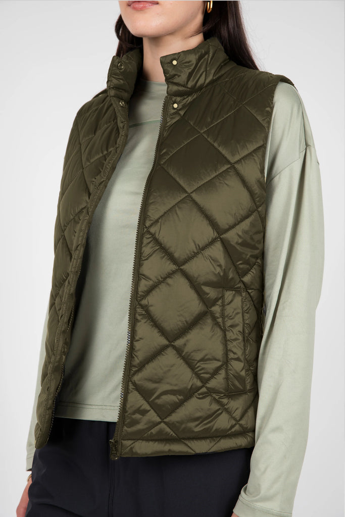 Marlow Alpine Quilted Vest Dark Olive