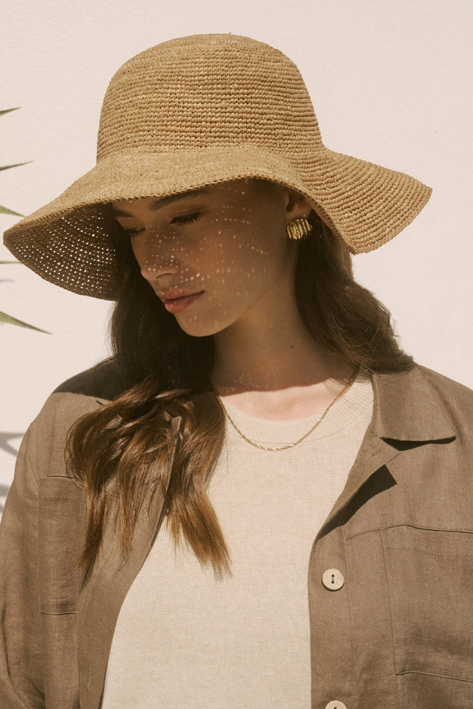 Marlow Amalfi Wide Brim Hat Tea