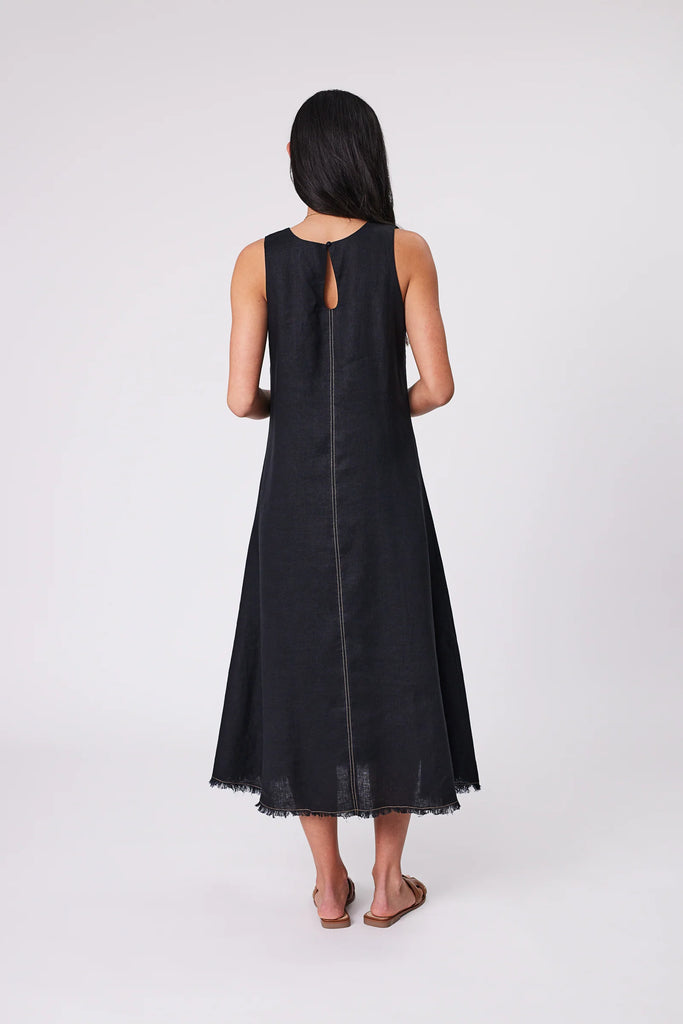 Marlow Florence Linen Sleeveless Dress Black