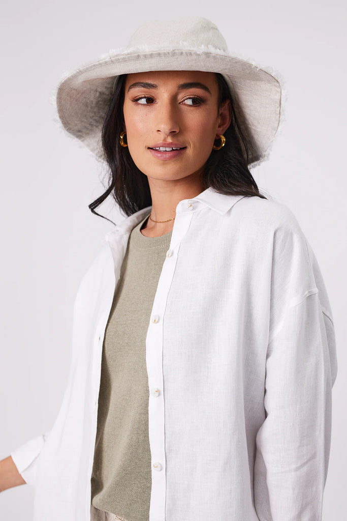 Marlow Linen Bucket Hat Natural