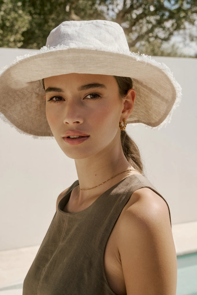 Marlow Linen Bucket Hat Natural