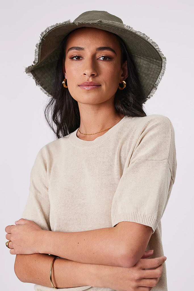 Marlow Linen Bucket Hat Olive