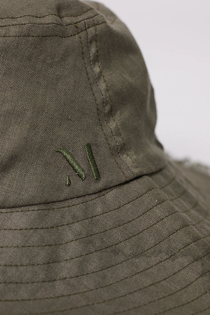 Marlow Linen Bucket Hat Olive