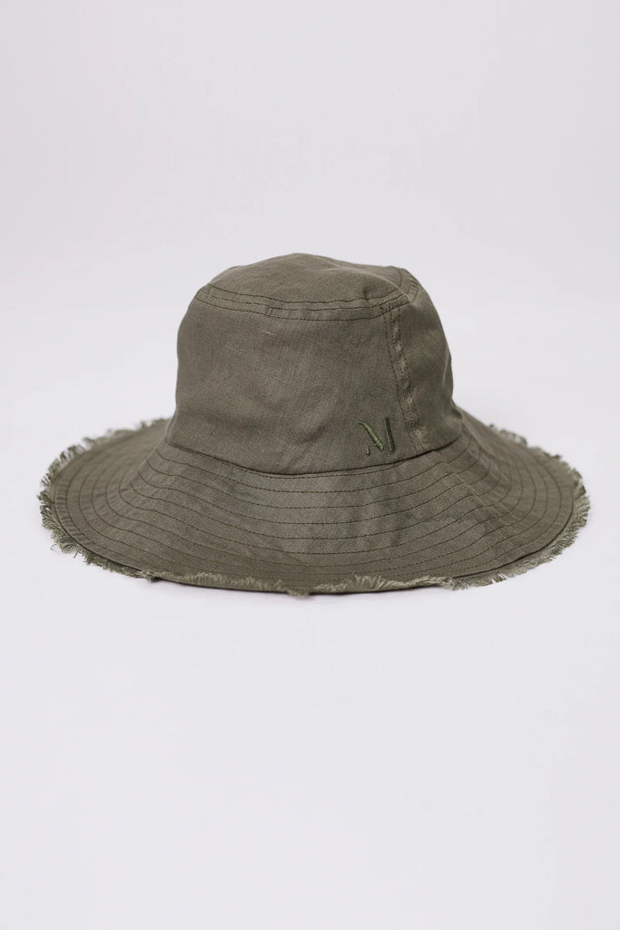 Marlow Linen Bucket Hat Olive