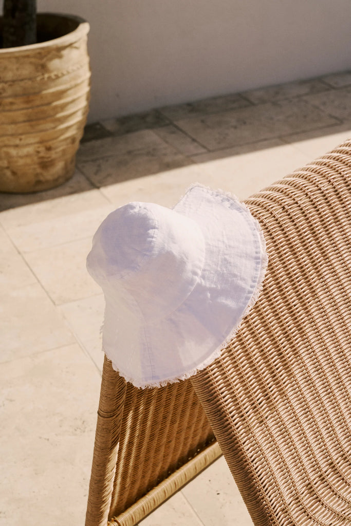 Marlow Linen Bucket Hat White