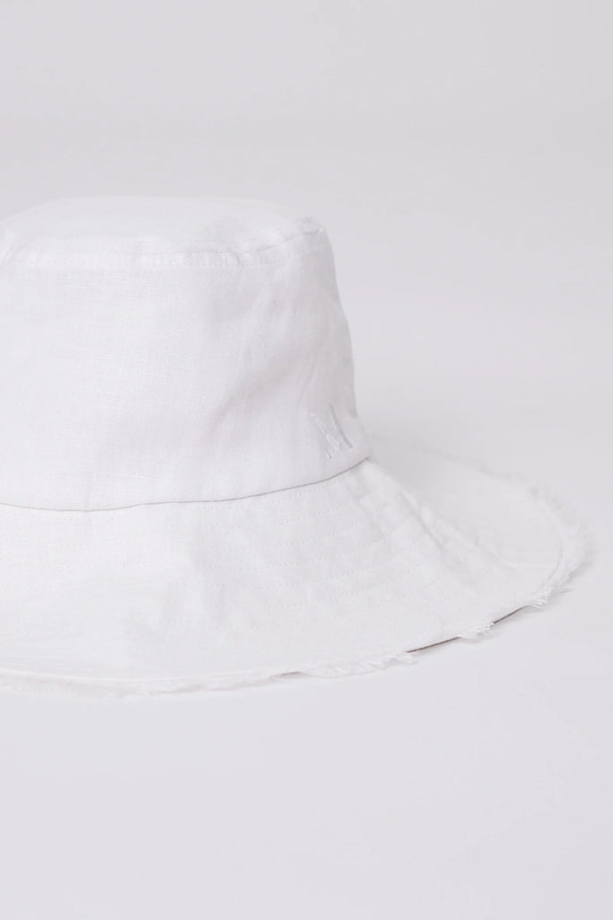 Marlow Linen Bucket Hat White