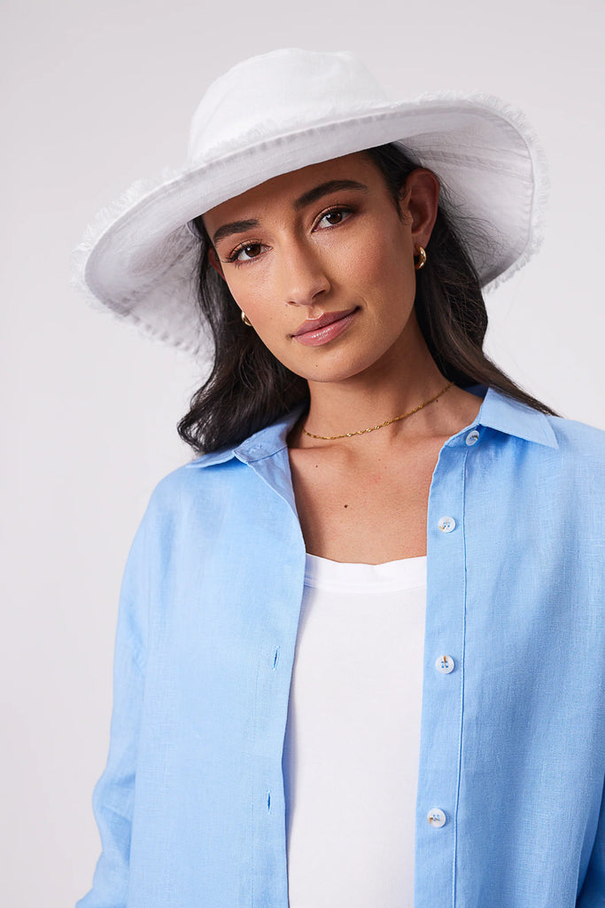 Marlow Linen Bucket Hat White