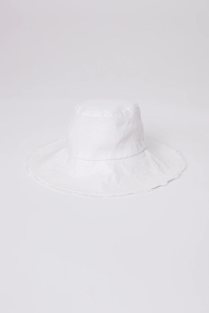 Marlow Linen Bucket Hat White