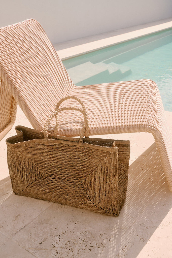 Marlow Sorrento Large Raffia Tote Tea