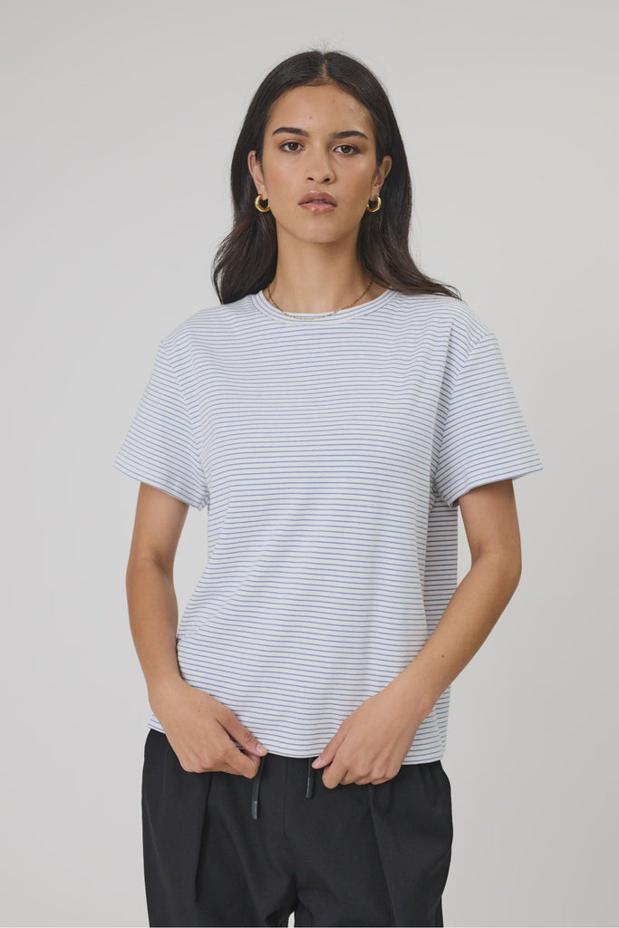 Marlow Uno Stripe tee Powder Stripe