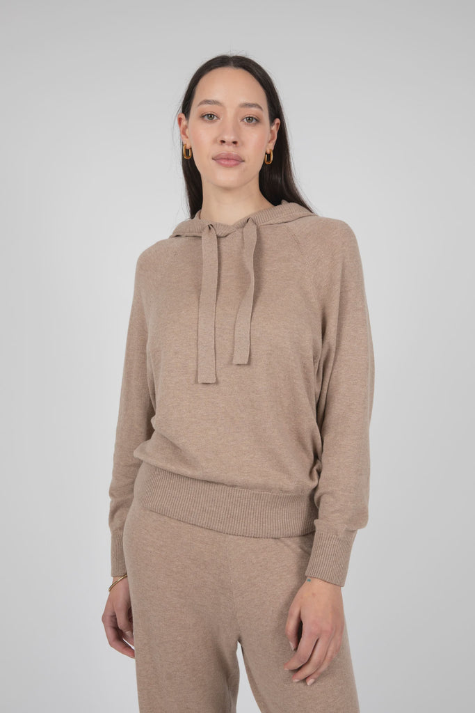 Marlow Downtime Knit Hoodie Stone Marle