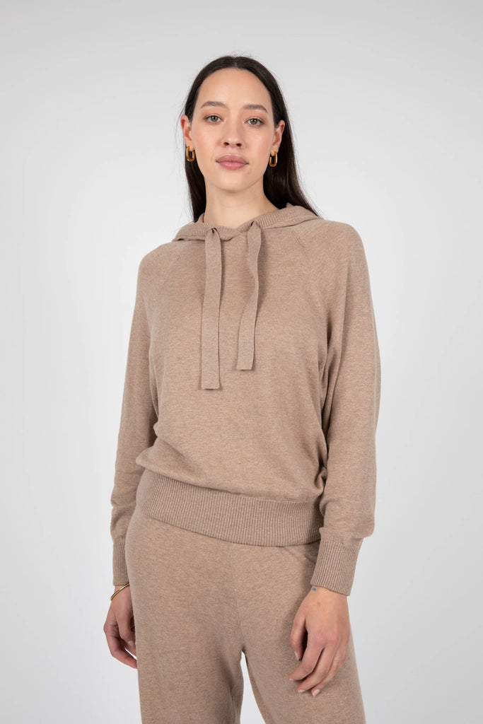 Marlow Downtime Knit Hoodie Stone Marle