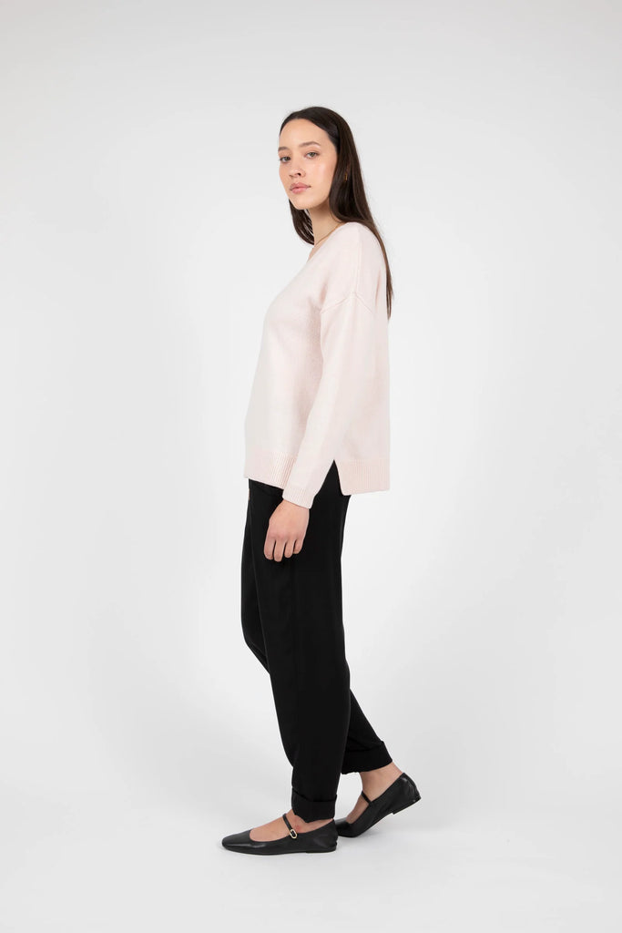 Marlow Virgo V Neck knit jumper Rosewater