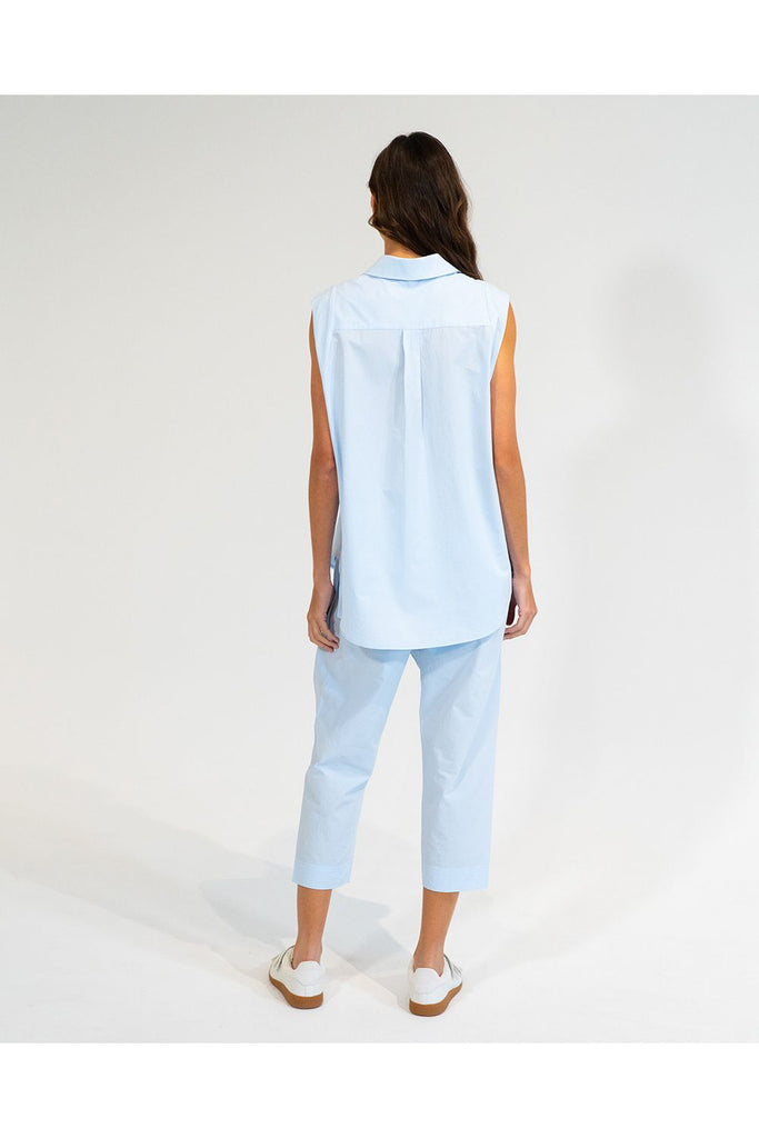 Elms and King Maui Sleeveless Shirt in Sky