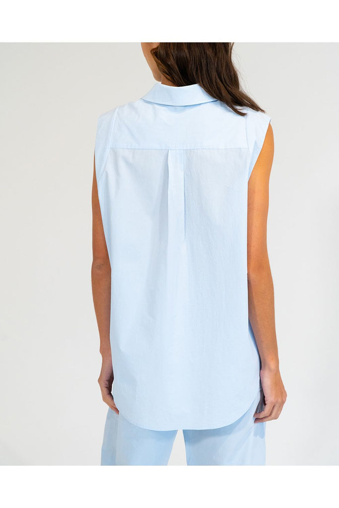 Elms and King Maui Sleeveless Shirt in Sky