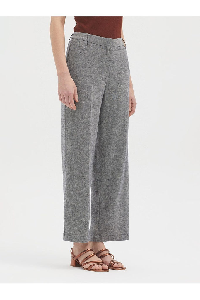 Nice Things Herringbone Trouser Grey