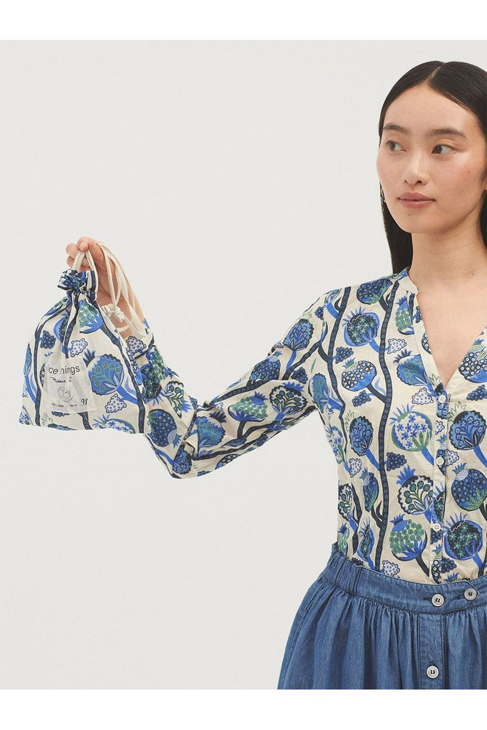 Nice Things Iznik Print Basic Shirt #98 Ecru