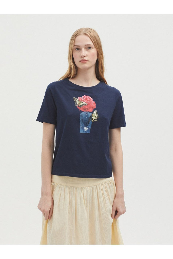 Peony Woman T Shirt | Navy Tees 36,38,40,42 Nice Things