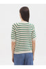 Nice Things Striped Short Sleeve Cardigan Willow Green