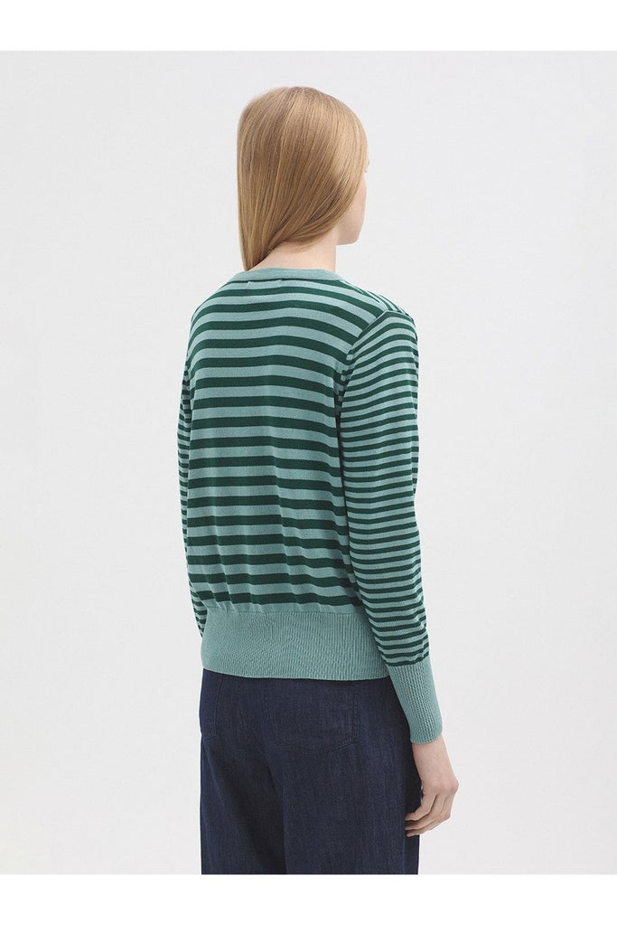 Nice Things Striped Cardigan Sage Green