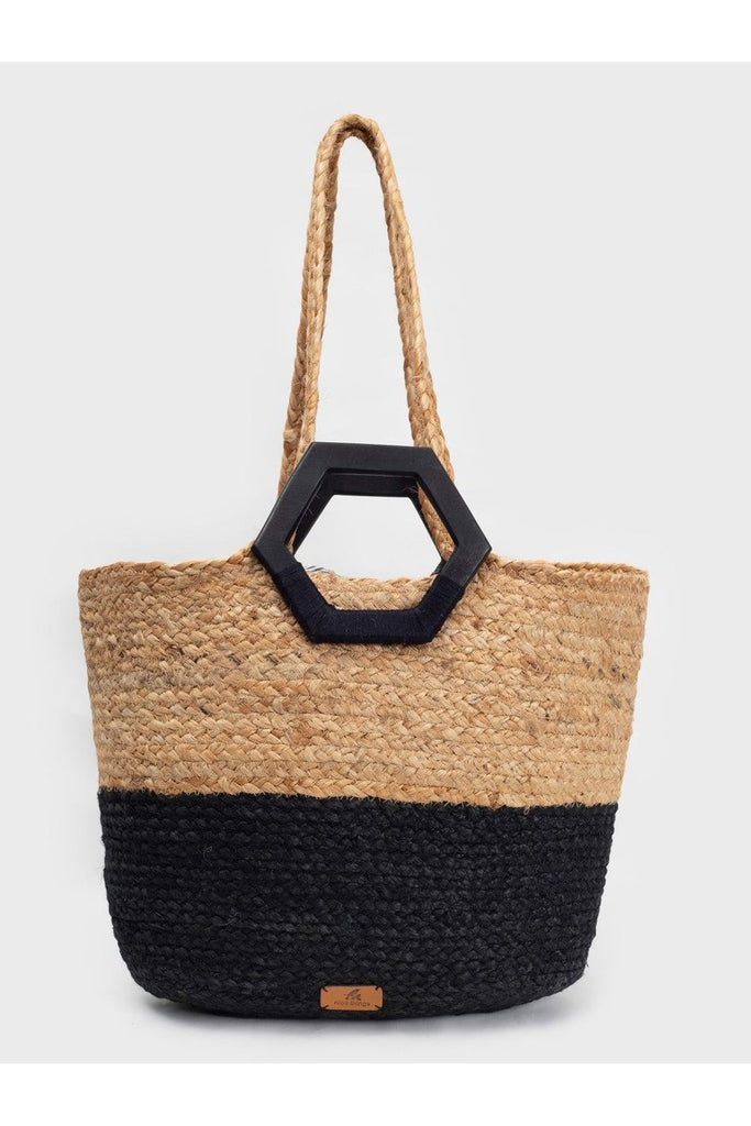 Nice Things Two Tone Basket Bag Black