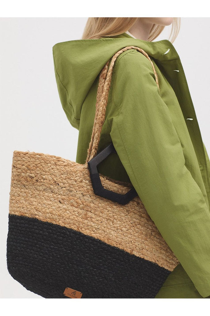 Nice Things Two Tone Basket Bag Black