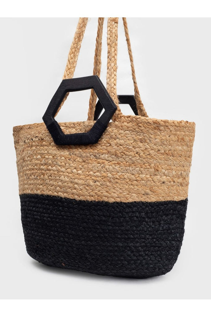 Nice Things Two Tone Basket Bag Black