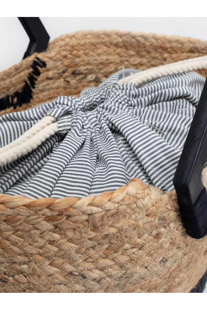 Nice Things Two Tone Basket Bag Black