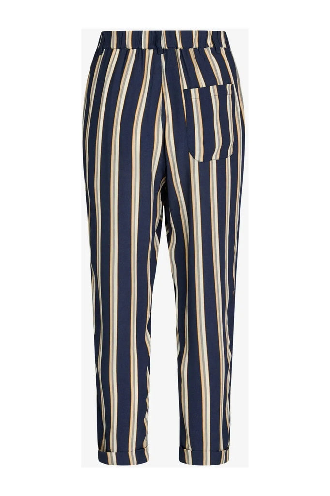 Noa Noa Lisa Trousers Navy Stripe, 3/4 length