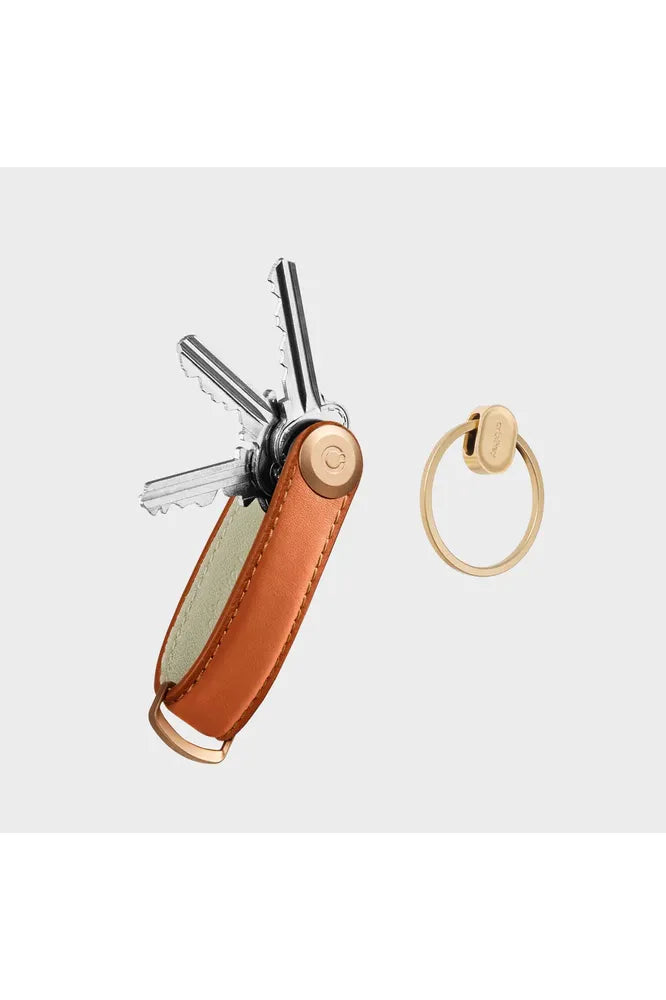 Key Organiser Set | Leather + Ring v2 | Cognac Keyrings Orbitkey