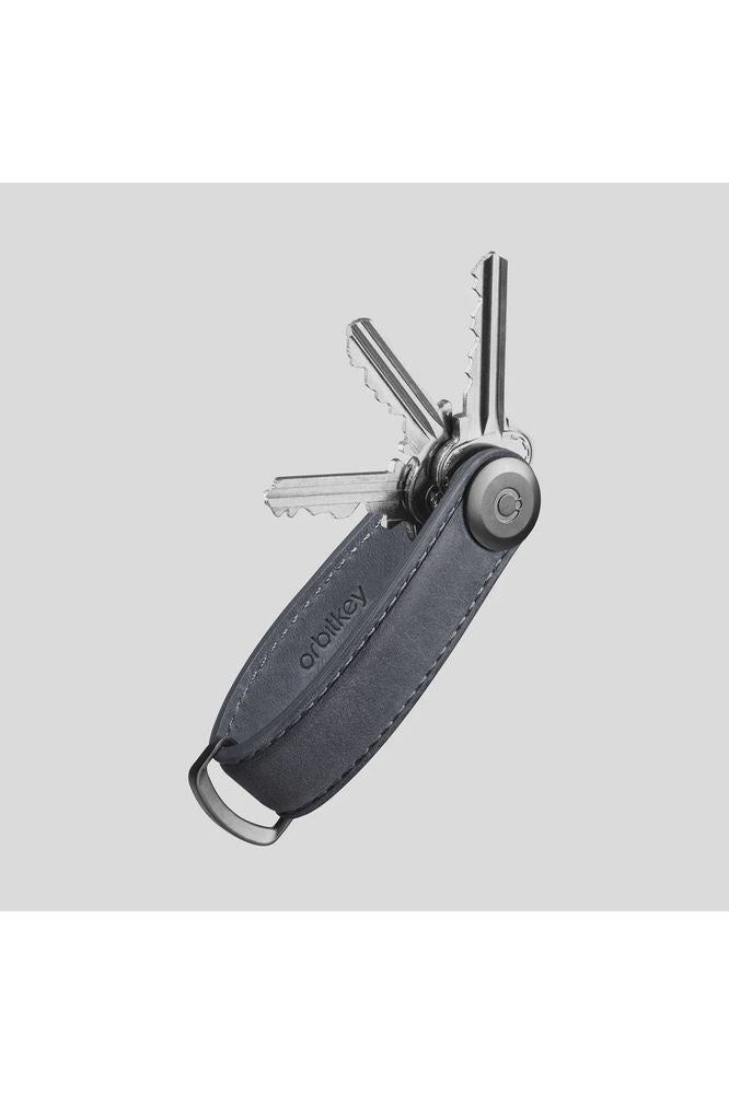 Key Organiser | Crazy Horse Leather | Steel Grey Keyrings Orbitkey