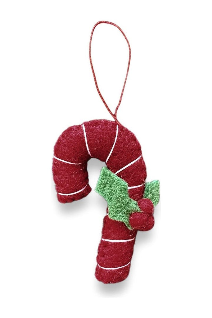 Hanging Christmas Decoration | Candy Cane w Holly Christmas Decorations Pashom International