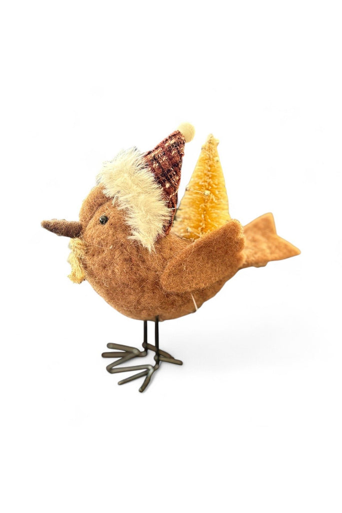 Christmas Decoration | Felt Standing Bird w Tree Christmas Decorations May Time
