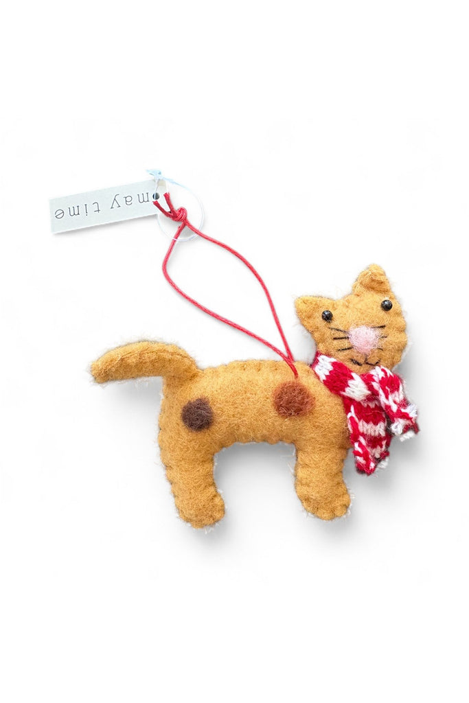 Christmas Decoration | Felt Hanging Cat | Ginger Christmas Decorations May Time