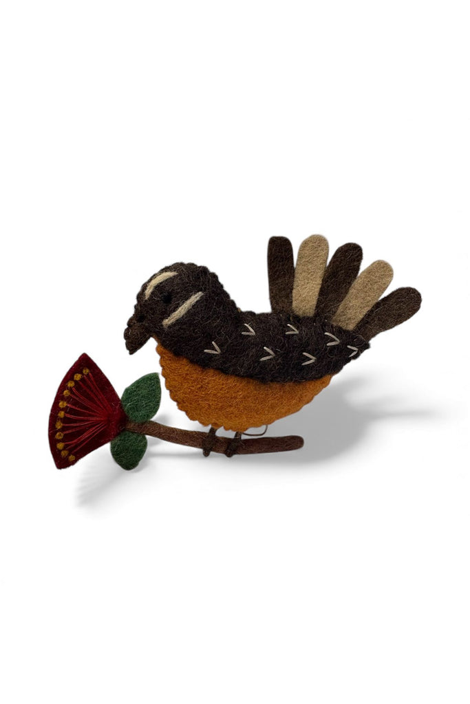 Hanging Christmas Decoration | NZ Fantail on Pohutakawa Christmas Decorations Pashom International