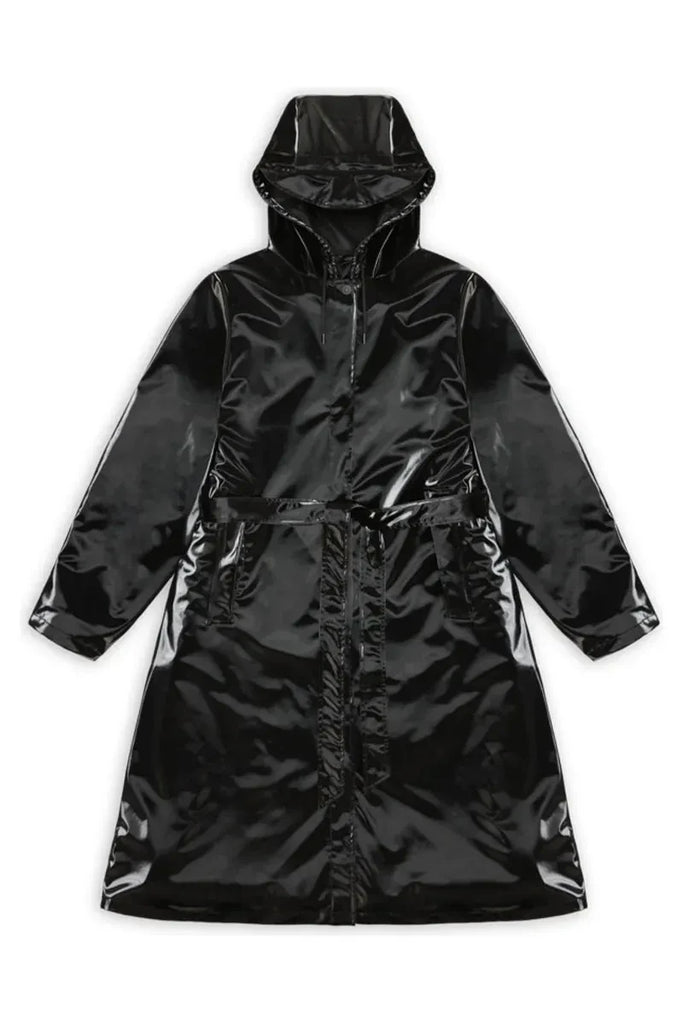 Rains A Line Longer Jacket Night Shiny Black 