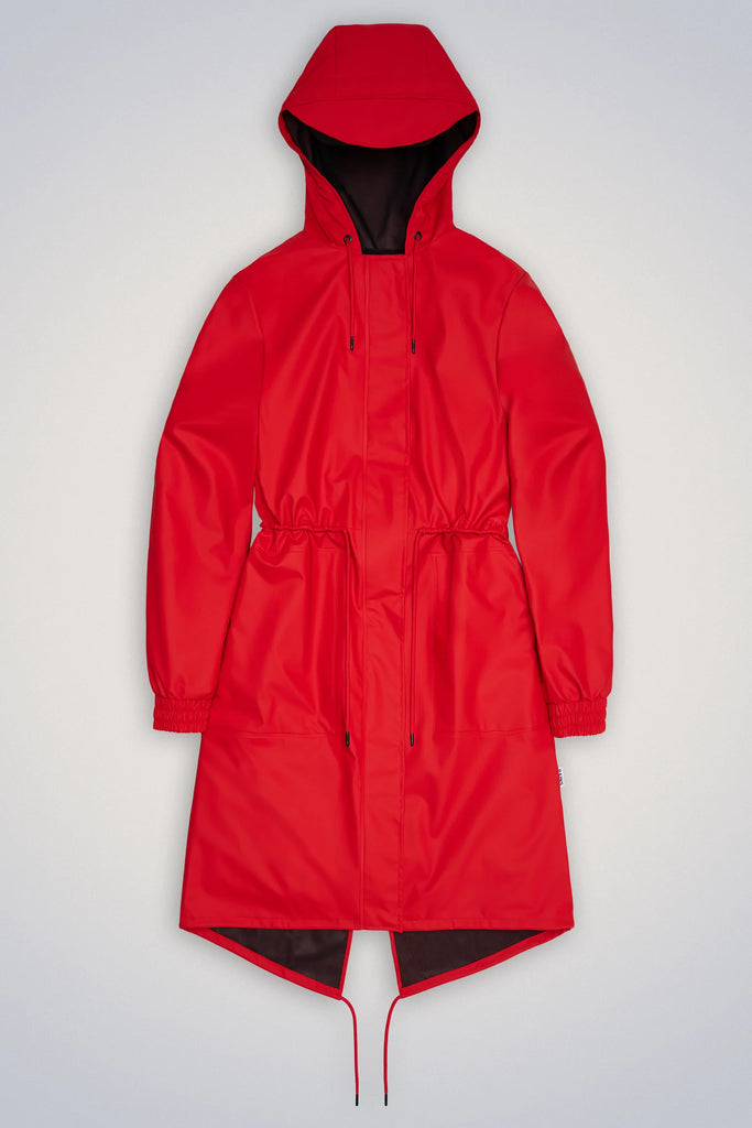 rains String W Parka Fire Red front view