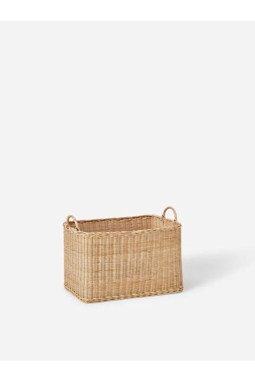 Rectangle Rattan Basket Natural Medium Storage Tubs Citta Essentials
