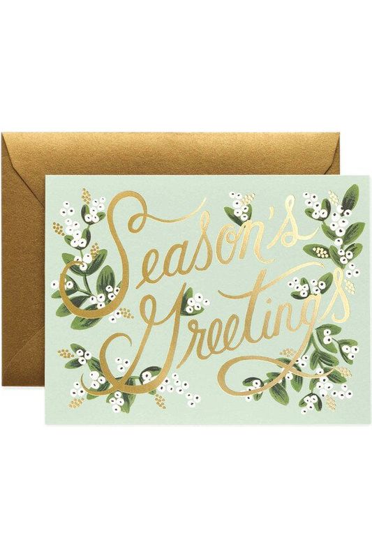 Greeting Card | Mistletoe Season's Greetings Christmas Greeting Cards Rifle Paper