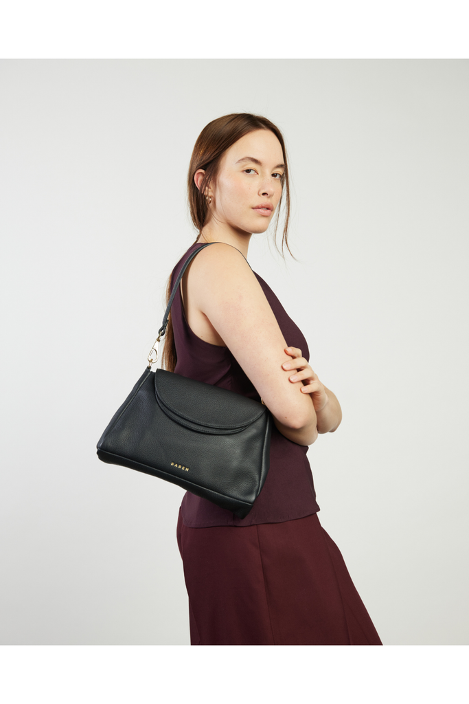 Beckett Crossbody Bag | Black Luxe Shoulder + Crossbody Bags Saben