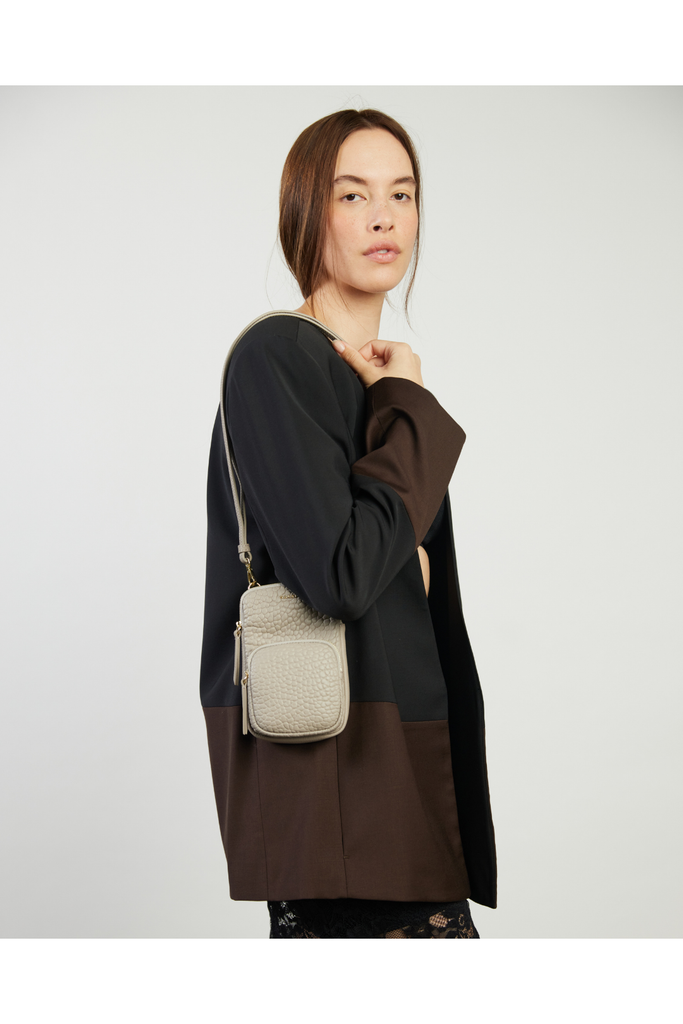 Nikko Pocket Phone Sling | Dove Bubble Shoulder + Crossbody Bags Saben